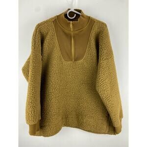 Aerie half zip mustard yellow long sleeve sweater fleece Size Small (1119)